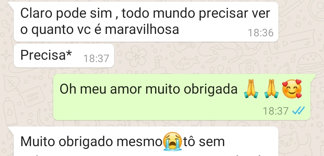 Mensagem de cliente sobre atendimento acolhedor e acompanhamento