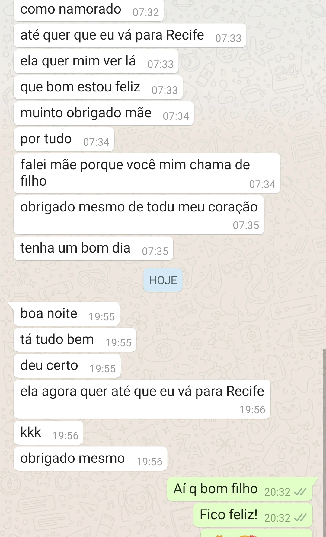 Mensagem de cliente sobre experiência de consulta online